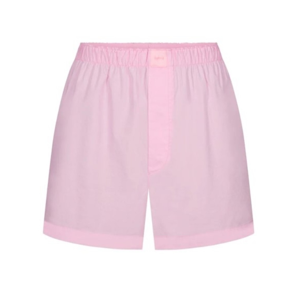 Skims Cotton Poplin Sleep Short - Cherry Blossom